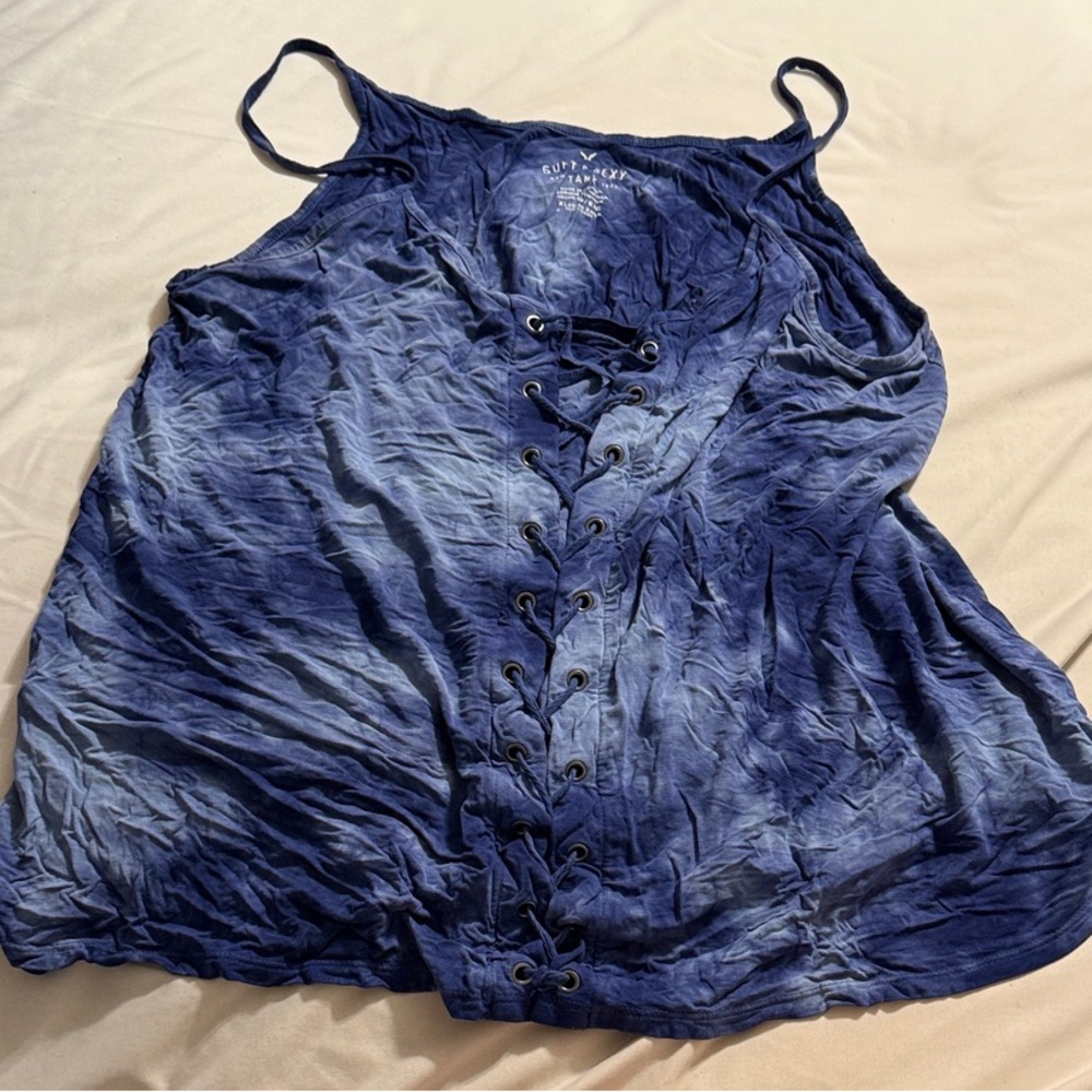 American Eagle Outfitters Navy Lace-Up Camisole